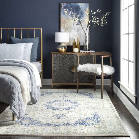 Dark blue bedroom ideas