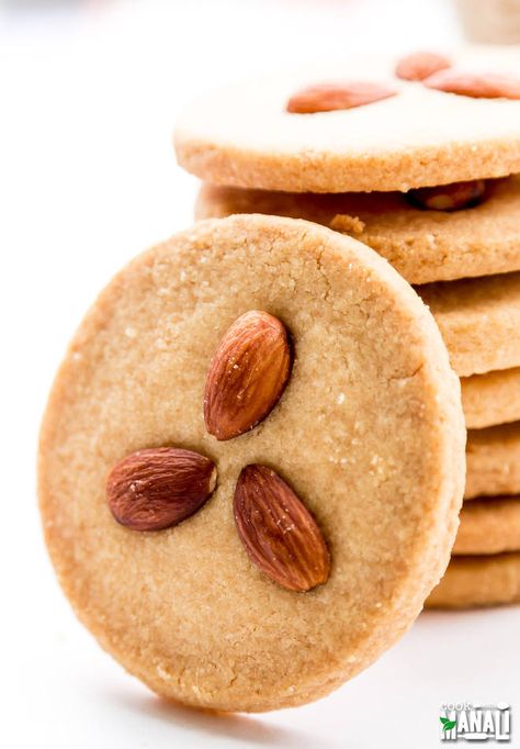 Bake Bar, Cookies Eggless, Bars Cookies, Eggless Cookies, Almond Meal Cookies, Almond Flour Cookies, Eggless Recipes, Eggless Baking, Tea Cookies