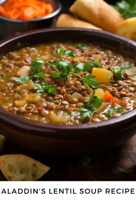 Aladdin’s Lentil Soup Recipe – Hungarian Chef Hungarian Lentil Soup, Lebanese Soup Lentils, Arabic Lentil Soup, International Soups, Egyptian Soup, Hungarian Lentil Vegetable Stew, Middle Eastern Lentil Soup Recipe, Arab Lentil Soup, Jordanian Lentil Soup