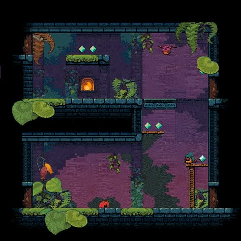 Flightless (puzzle platformer) Pixel Level Design, Sidescroller Pixel Art, Puzzle Platformer, Platform Games, Platformer Tileset, Pixel Platformer Game, Platformer Pixel Art, Platform Game Design, Pixel Platformer