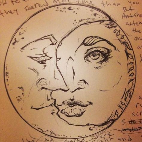 Drawing Of Sun, Sun Moon Tattoos, Moon Sun Tattoo, Sun Drawing, Moon Tattoos, Arte Peculiar, Arte Grunge, Sun And Moon Drawings, Moon Drawing