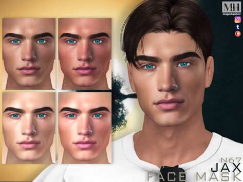 Handsome face in 6 skin color variations - HQ Compatible. Face Mask Men, Skin Mask, The Sims 4 Skin, Play Sims 4, Play Sims, Free Sims 4, Sims 4 Cc Skin, Face Men, Sims 4 Teen