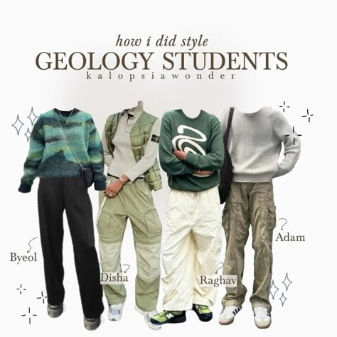 gorpcore outfit aesthetic Engineering Major Aesthetic Outfits, Biologist Aesthetic Outfit, Geologist Aesthetic Outfit, Geology Aesthetic Outfit, Stem Aesthetic Outfits, Biology Major Outfit, Biology Aesthetic Outfit, Field Biologist Outfit, Physics Student Outfit