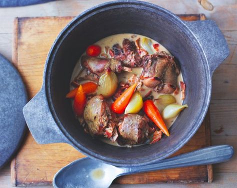 Braised Rabbit Recipe, Clodagh Mckenna, Rabbit Recipes, Irish Kitchen, Rabbit Stew, Irish Dishes, Hearty Stew, Food Republic, Irish Stew