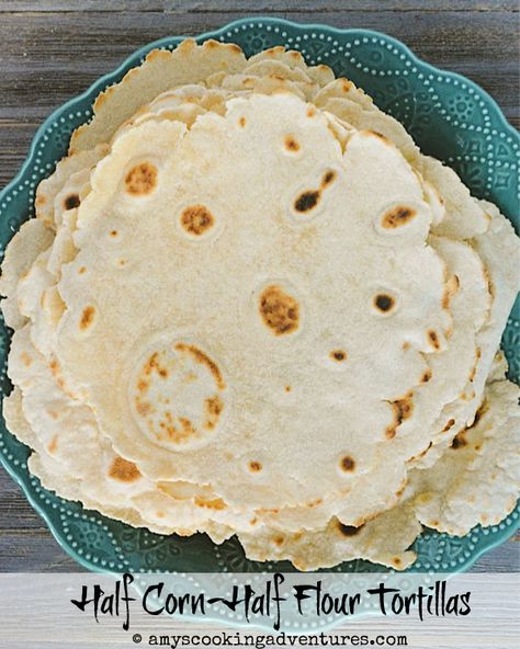 Amy's Cooking Adventures: Half Corn-Half Flour Tortillas Corn Flour Tortillas, Tortillas Homemade, Flour Tortillas Recipe, Tortilla Recipes, Corn Tortilla Recipes, Vegan Tortilla, Tortillas Recipe, Recipes With Flour Tortillas, Homemade Corn Tortillas