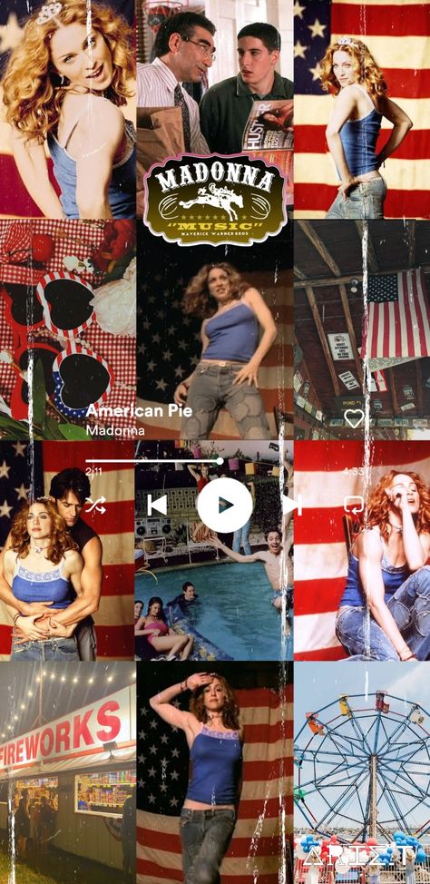 Madonna - American Pie American Pie Aesthetic, Canciones Aesthetic, Pie Aesthetic, Patriotic Pictures, American Pie, Madonna, Pie, Queen, Music