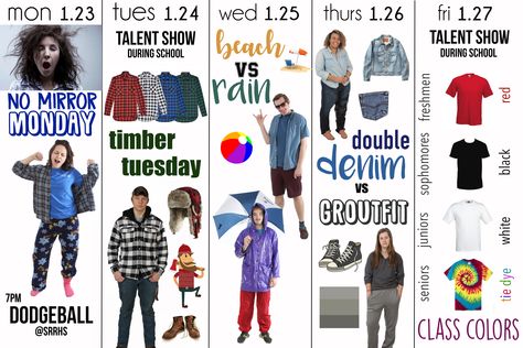 Winter Dress Up Week Winter Wonderland Snow Days Homecoming Dress up Days Poster Student Council High School Dress Up Days For Homecoming Week, Elementary School Dress Up Days, Hoco Dress Up Days Themes, Dress To Impress School Spirit Week, Homecoming Decade Day Ideas, Fun Dress Up Days For School, Prom Spirit Week Ideas, School Dress Up Days Spirit Weeks, Winter Dress Up Days For School