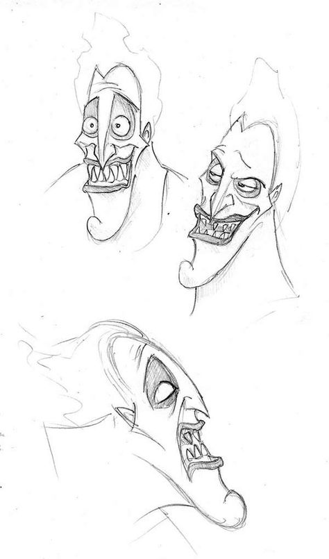 Hades Facial Expression Coloring Page - NetArt Hercules Drawing Sketches, Evil Disney Characters, Movie Character Drawings, Disney Character Sketches, Disney Hercules, Music Illustration, Disney Sketches, Disney Concept Art, Character Sketches