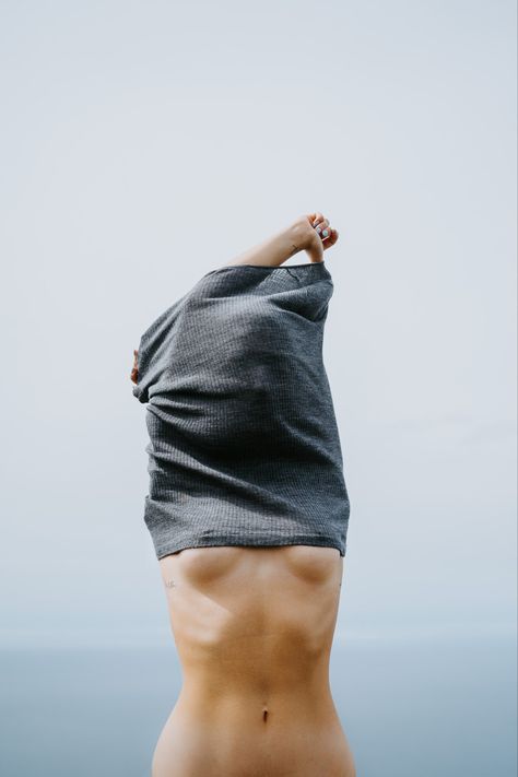 Woman wearing a blouse in the head Female Stomach, Nude References For Photography, Body Disphorphia Photography, Yoga Nude Aesthetic Pictures, Human Anatomy Drawing, Gothic Aesthetic, Photography Techniques, Woman Painting, Photoshoot Inspiration