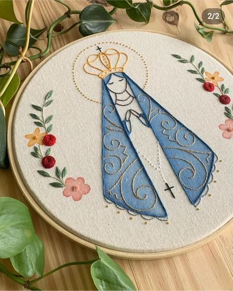 Catholic Embroidery, Christian Embroidery, Catholic Decor, Wedding Embroidery, Creative Embroidery, Sewing Embroidery Designs, Hand Embroidery Art, Hand Embroidery Design, Catholic Art