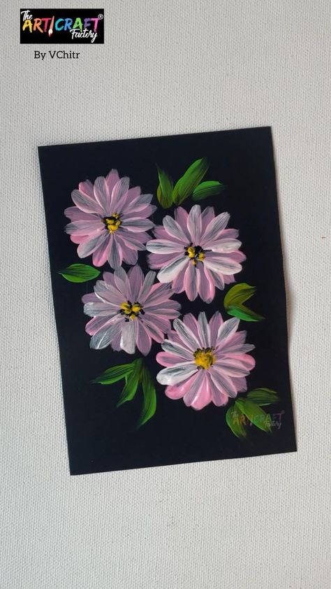 Online Painting Classes, Canvas Art Painting Abstract, School Of Arts, Painting Flowers Tutorial, Shreya Ghoshal, Easy Flower Painting, Black Canvas Paintings, Small Canvas Paintings, Flower Painting Canvas