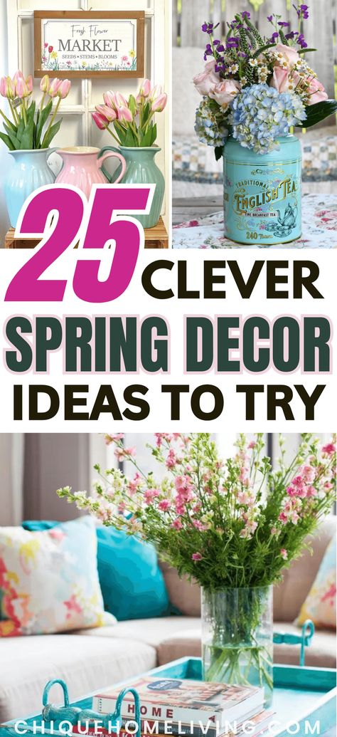 Get ready to welcome the season of renewal with our delightful collection of 25 insanely cute spring decor ideas that will infuse your home with charm and cheer. From whimsical floral arrangements to playful bunny-themed accents, these ideas are sure to inspire a fresh and inviting atmosphere in every room. Spring Summer Home Decor Ideas, Spring Farmhouse Decor Ideas, Spring Decor Ideas For The Home, April Decorating Ideas, Spring Home Decor 2024, Spring Ideas Decoration, Spring Decor 2024, Spring Decorating Ideas Diy, Spring Decorating Ideas For The Home