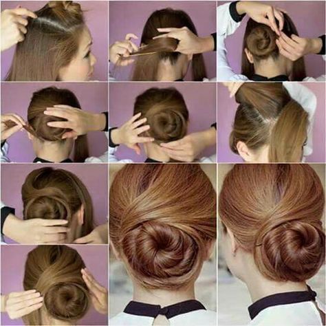 A more substantial bun Twist Pony, Hair Twist Bun, Twisted Hair, Hair Bun Tutorial, Peinados Recogidos, Bun Hairstyle, Hair Updo, Elegant Hairstyles, Hair Dos