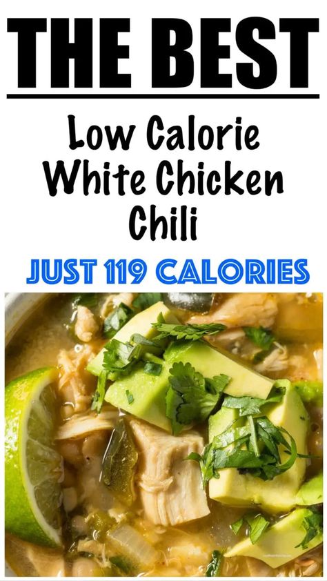 Low Calorie White Chicken Chili, Low Calorie Chili, Weight Watchers White Chicken Chili, Healthy White Chicken Chili, White Chicken Chili Healthy, White Chicken Chili Slow Cooker, White Chicken Chili Recipe, Low Calorie Chicken, Chicken Chili Crockpot