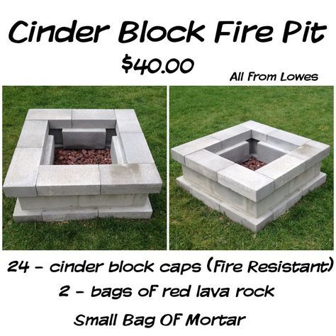 Block Fire Pit, Cinder Block Fire Pit, Cinder Blocks, Backyard Seating, Fire Pit Designs, Diy Fire Pit, Cinder Block, Backyard Diy Projects, Backyard Fire