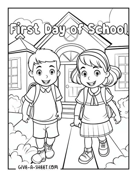 New students at school coloring sheet. Back To School Colouring Sheet, First Day School Activities, Children Day Activities For Kids, Back To School Coloring Sheets, Children's Day Activities, Student Day, Back To School Coloring Pages, First Day Of School Activity, Animal Riddles