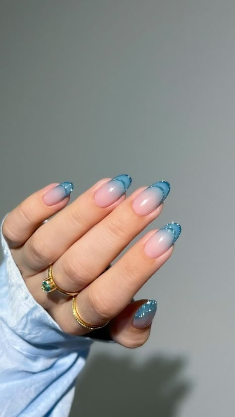 Dua Lipa Nails, Blue Aesthetic Nails, Aesthetic Lehenga, Dance Nails, Kutek Disney, Unghie Sfumate, Simple Gel Nails, Summery Nails, Casual Nails