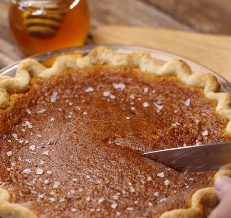 Honey Pie With Sea Salt & Whiskey - Ginger and Baker Honey Pie Recipe, Whisky Honey, Salted Honey Pie, Honey Bourbon, Honey Pie, Spring Recipe, Pastry Pie, Boozy Desserts, Ginger Recipes