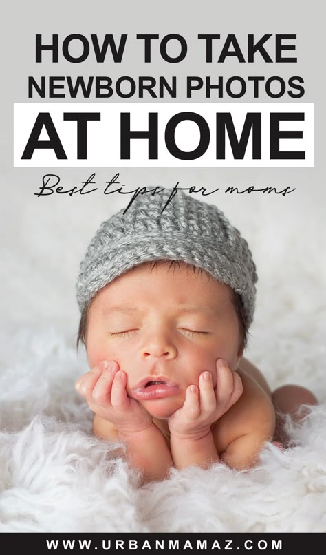 HOW TO TAKE NEWBORN PHOTOS AT HOME One Month Newborn Photoshoot, Newborn Simple Photoshoot, When To Take Newborn Pictures, 1 Week Old Newborn Pictures, Home Infant Photoshoot Ideas, Photos To Take Of Newborn, Newborn Photography Creative, One Week Photo Newborn, Pictures To Take With Your Newborn