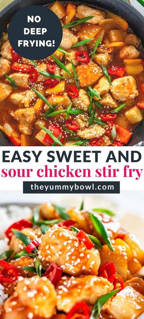 Sweet And Sour Stir Fry Sauce, Sweet And Sour Chicken Noodles, Sweet And Sour Chicken Stir Fry, Sweet And Sour Chicken Stir Fry Recipes, Stir Fry Sauce Recipe Easy, Sweet And Sour Chicken With Rice, Sweet And Spicy Chicken Stir Fry, Low Sodium Sweet And Sour Chicken, Gluten Free Sweet And Sour Chicken