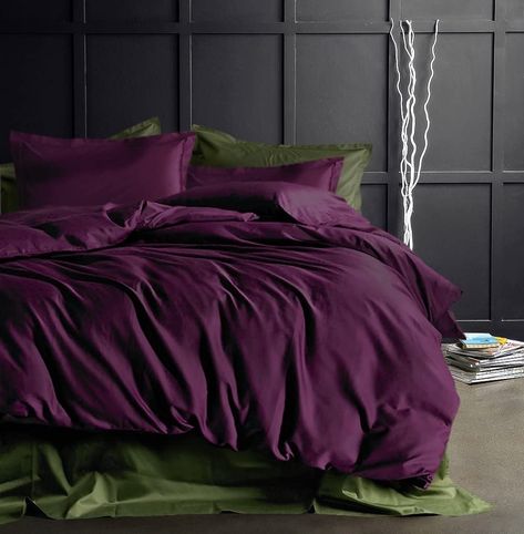 Plum Room, Plum Bedroom, Plum Bedding, Egyptian Cotton Duvet Cover, Purple Bedding, Purple Bedroom, Bad Inspiration, Egyptian Cotton Bedding, Luxury Bedding Set