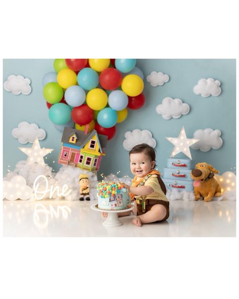 Up cake smash Cake Smash Theme Boy, Up Cake Smash, Cake Smash Theme, Baby Background, Up Cake, Smash Cake Boy, 1st Birthday Cake Smash, Birthday Cake Smash, 1st Birthday Cake