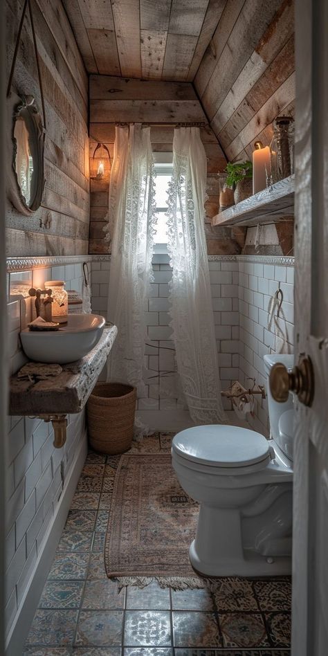 Design Interior Baie, Bathroom Farmhouse Style, Cottage Bathroom, Rustic Bathrooms, Bathroom Inspiration Decor, Rustic Bathroom, Small Bathroom Decor, Dream House Interior, Southern Charm