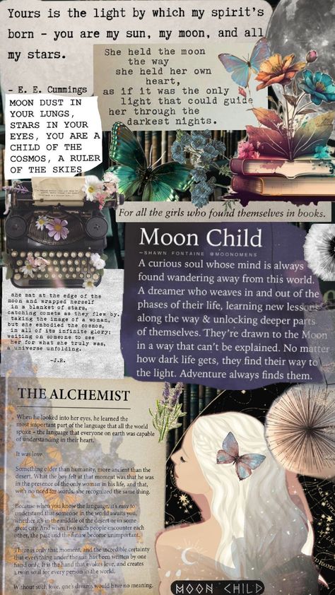 #moonchild #livebythestars #themoonmademedoit #celestial #love #moonchild #moon #stars #bookish #allthingsmagical Moonchild Wallpaper, Moonchild Aesthetic, Moon Spiritual Wallpaper, Moonchild Wallpaper Aesthetic, Moon Angel Aesthetic, Moon Child Aesthetic, Moon Child Tattoo Moonchild Zodiac Signs, Moon Aesthetic Collage, Sagittarius Wallpaper