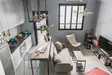 If There Is A Right Way To Do A Small Studio Apartment This Is It! | Decoholic Small Apartment Kitchen Decor, Apartemen Studio, Small Studio Apartment Decorating, Small Apartment Kitchen, Living Room And Kitchen, Deco Studio, Kitchen Decor Apartment, Decor Studio, Studio Apartment Layout