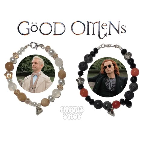 good omens
crowley 
arizaphael
david tenant
amazon series
supernatural series
matching bracelets 
beaded bracelets
hippiezhop Inspired Bracelets, Good Omens Book, Bracelets Handmade Diy, Jewerly Beads, Kandi Bracelets, Future Love, Good Omens, Funky Jewelry, Matching Bracelets