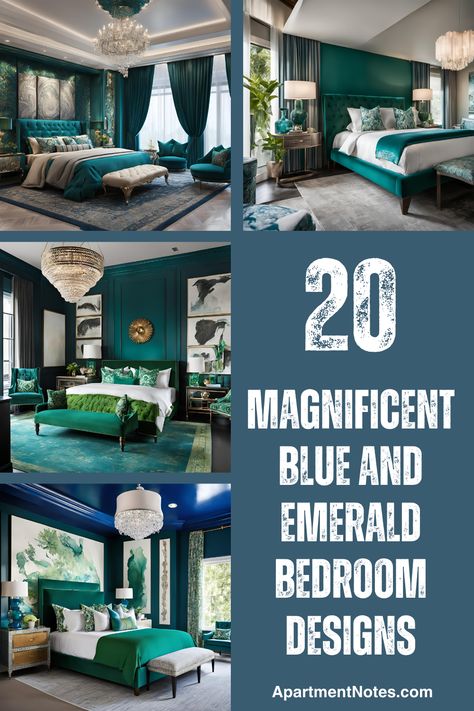 Prepare to be amazed by these 20 magnificent blue and emerald bedroom designs! 🌠💚 From statement walls to subtle accents, discover how to create a truly unforgettable space. Whether you love modern or traditional style, there's an idea here for you. Click to explore all the inspiring designs! Emerald Bedroom, Blue Bedroom Decor Ideas, Statement Walls, Blue Bedroom Decor, Cozy Accessories, All Things Blue, Stylish Wall Art, Statement Wall, Blue Bedding