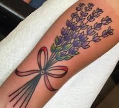 Lavender Tattoos, Austin Tattoo, Traditional Tattoo Flowers, Lavender Tattoo, Traditional Tattoo Sleeve, Sweet Tattoos, Tattoo Simple, Chest Piece Tattoos, Tattoo Traditional