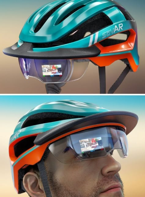 Smart Helmet, Helmet Bike, Spatial Awareness, Cool New Gadgets, Route Map, Bike Rider, Helmet Design, Mechanical Design, Mountain Bikes