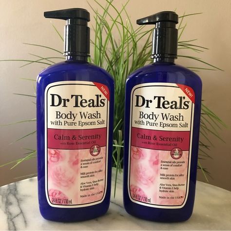 Dr Teal’s Rose Essential Oil Body Wash Calm & Serenity Set 2 Nwt Dr Teals Body Wash, Dr Teals, Body Aesthetic, 2023 Mood, Oil Body Wash, Happy Stuff, Kaftan Designs, Hygiene Care, Shower Soap