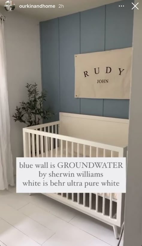 Blue Nursery Boy, Baby Boys Nursery, Nursery Accent Wall, Coastal Nursery, Baby Boys Room, Boy Nursery Themes, Room Neutral, Baby Room Neutral, Big Kids Room