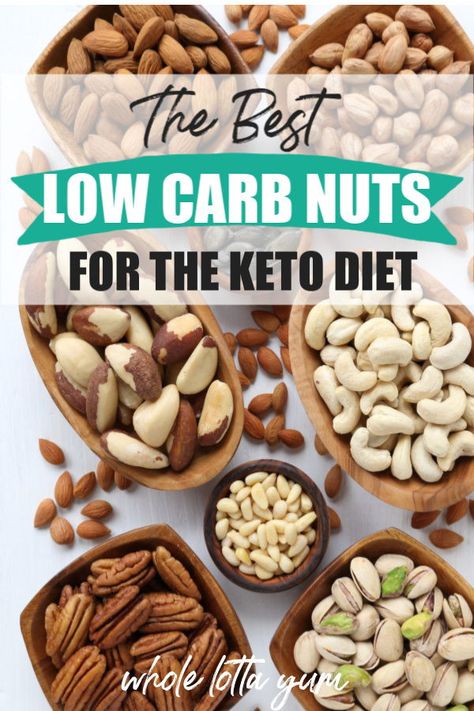 The BEST low carb and keto nuts for the ketogenic diet! Healthy nuts make the best snack, you'll love this keto food list with printable to keep track of the lowest carb nuts . Nuts On Keto, Keto Nuts List, Best Nuts For Keto, Healthy Nuts And Seeds, Low Carb Food List, Keto Diet List, Healthy Nuts, Diet Books, Keto Food List