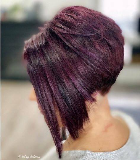 Violet Bob, stacked high for dramatic angle. Baileys Tiramisu, Assymetrical Hair, Angled Haircut, Aline Bob, A Line Haircut, Inverted Bob Haircuts, Tan Skin Blonde Hair, Angled Bob Haircuts, Stacked Haircuts