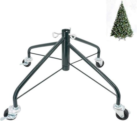 Amazon.com: ELFJOY Christmas Tree Stand with Swivel Caster Wheels for 3-7ft. Artificial Tree Base 17inch, Christmas tree iron stand, 7/8inch inner diameter, Movable Tree Base, Green Tree Stand (Green) : Home & Kitchen Artificial Christmas Tree Stand, Terrarium Bowls, Dog Pooper Scooper, Tree Base, Iron Stand, Camp Furniture, Car Washer, Cat Bed Furniture, Caster Wheels