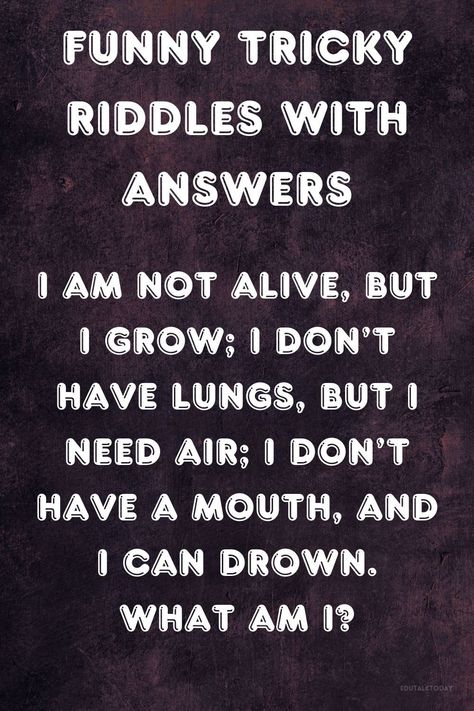 Enjoy a laugh with 28 funny tricky riddles with answers that will confuse and amuse. These playful riddles are great for parties and social gatherings, providing entertainment for all. Kids Riddles With Answers Funny, Jokes And Riddles With Answers, Tricky Riddles With Answers Funny, Kids Riddles With Answers, Riddles For Kids With Answers, Funny Brain Teasers, Unfaithful Husband, Word Riddles, Fun Riddles With Answers