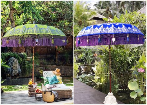 Luxury Garden Umbrellas | Garden Parasols | Patio Sun Umbrellas Chip Recipes, Balinese Decor, Garden Parasol, Garden Parasols, Garden Umbrella, Umbrella Designs, Luxury Garden, Potato Chip, Umbrellas Parasols