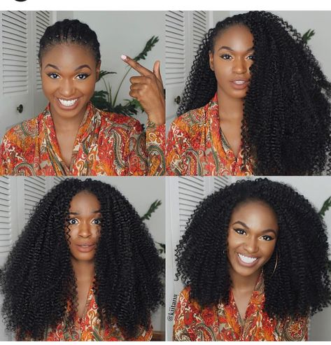 Crochet Curls, Faux Locs, Wigs on Instagram: “Style inspo 😍 @kiitana . - Swipe to view how to get this look with two packets of bohemian curls 😊. - Swipe for price and delivery details…” Crochet Braids Hairstyles Curls, Afro Hair Girl, Crochet Curls, Curly Crochet Braids, Bohemian Hair, Blonde Box Braids, Braids Ideas, Hair Crochet, Classy Hairstyles