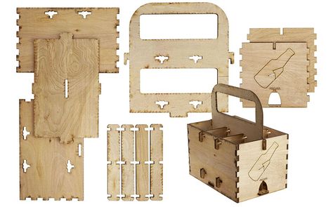 Beer Holder Ideas, Beer Packaging Design, Wood Beer, Beer Carrier, Beer Caddy, Cnc Router Projects, Beer Box, Plywood Design, Wooden Packaging