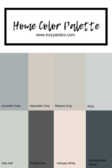 Neutral Wall Colors, Sherwin Williams Color Palette, Bold Kitchen, Agreeable Gray, Repose Gray, Vinyl Tumblers, Modern Ranch, Paint Color Palettes, Formal Living Rooms