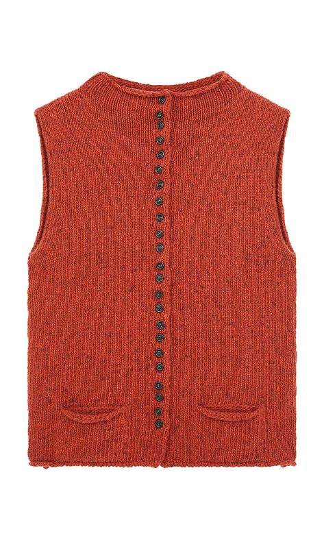 Red Buttoned Waistcoat - Plümo Ltd Knit Waistcoat, Red Button, Work Wardrobe, Fashion Week Street Style, Cashmere Wool, Winter Knits, Knitwear, Cashmere, Fashion Inspo