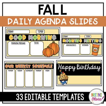 Fall Daily Slides are perfect for making your school days run smoothly. These Fall Morning Slides and Fall Agenda Slides are designed to enhance both remote and in-person learning experiences. Created with efficiency in mind, these slides help streamline your daily routine and keep everything organized. While the slide titles are fixed, you can customize the content areas with your own text. Google Slides Templates, Good Morning Today, Small Group Reading, Today Morning, Learning Targets, Daily Agenda, Fall Morning, Teacher Conferences, Parent Teacher Conferences