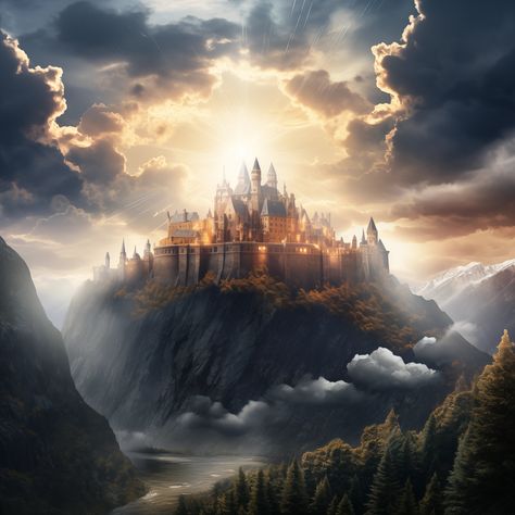 Image Fantasy Castles, Castle Painting, Castle Aesthetic, Fantasy Homes, Fantasy Castle, Fantasy City, Fantasy Places, Plant Pictures, Fantasy Art Landscapes