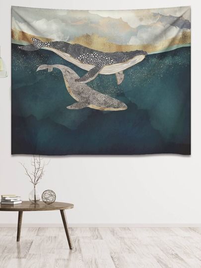 Shark Tapestry, Dorm Room Tapestry, Ocean Tapestry, Dorm Room Wall Decor, Cheap Wall Tapestries, Tapestry Nature, Dorm Room Walls, Room Tapestry, Tapestry Bedroom