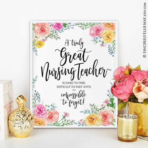 Gift for the nursing teacher! #nursing #teacher #giftsforher #nurses #nurse #teachers #instructors Goodbye Teacher, Dental Hygiene Gifts, Appreciation Printable, Goodbye Gifts, Appreciation Quotes, Teacher Quotes, Printable Gift, Appreciation Gifts, Office Wall Art