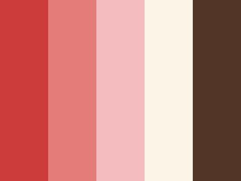 "Foxy" by peachcreativeco Brown, Chocolate, Cream, Foxy, Pink, Red, Strawberry Red Pink Brown Color Palette, Chocolate Color Palette, Girly Fox, Brand Suite, Chocolate Palette, Create Color Palette, The Color Wheel, Red Color Schemes, Brown Color Palette