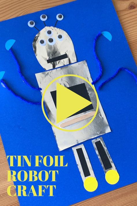 Tin Foil Crafts, Make A Robot, Robot Craft, Quick Crafts, Tin Foil, Homeschool Art, Robot Design, Robot Art, Paper Crafts For Kids